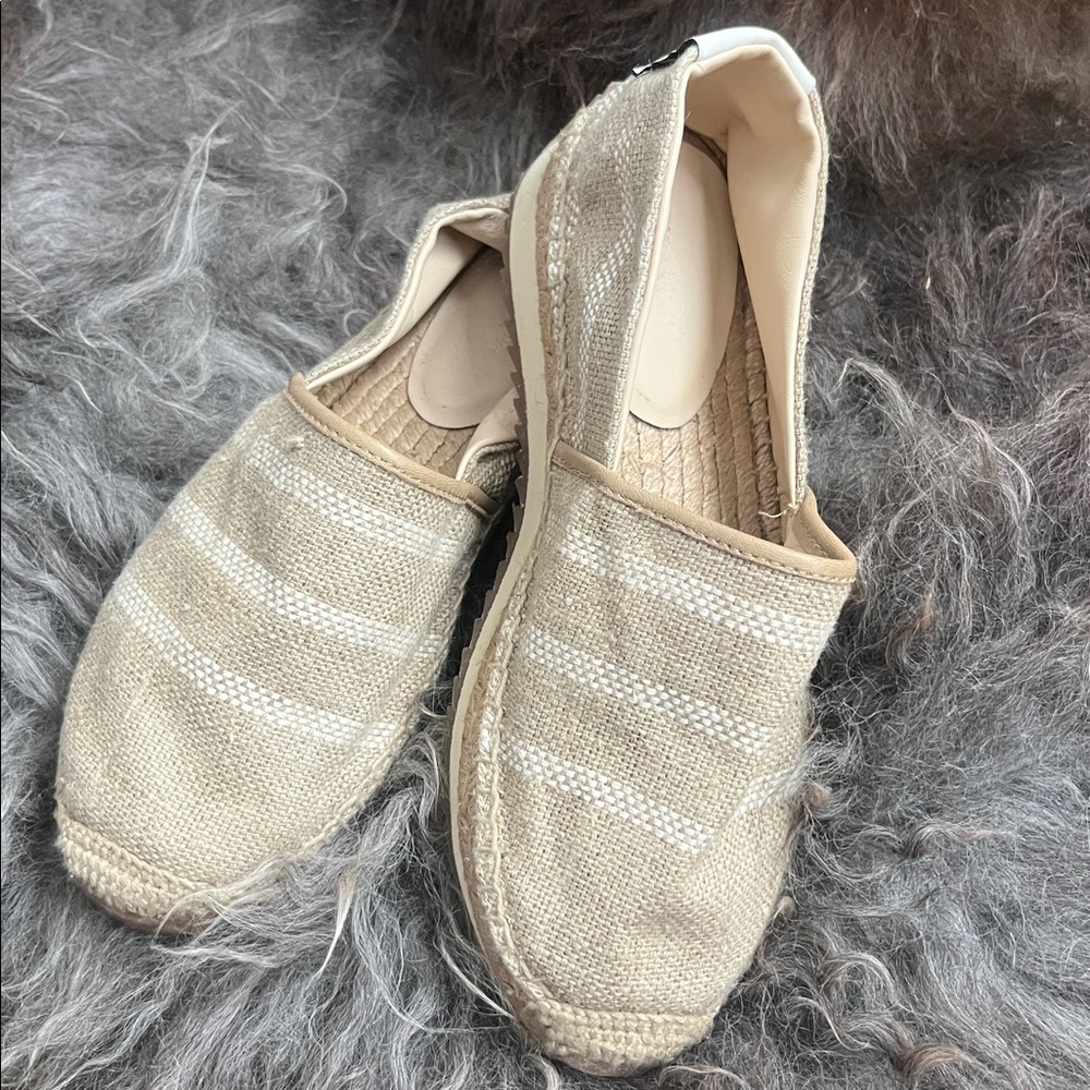 Rag & Bone Tan and White Espadrille Flats